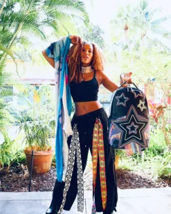 BACKPACKS>SPRAYGROUND STAR RACER A.I.7 SANDFLOWER COLLAB BEADED BACKPACK