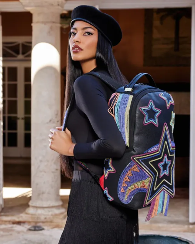 BACKPACKS>SPRAYGROUND STAR RACER A.I.7 SANDFLOWER COLLAB BEADED BACKPACK