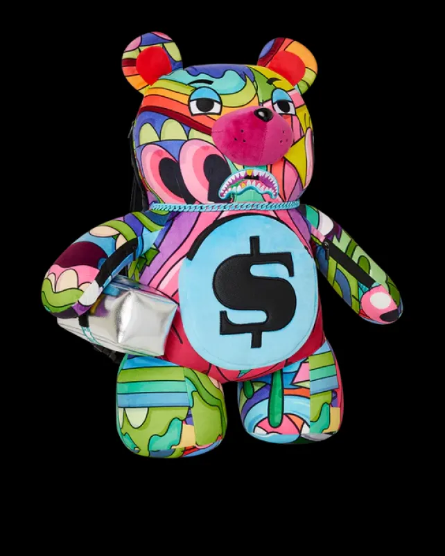 TEDDY BEAR BACKPACKS|BACKPACKS>SPRAYGROUND STEADY TRIPPIN MONEYBEAR TEDDYBEAR BACKPACK