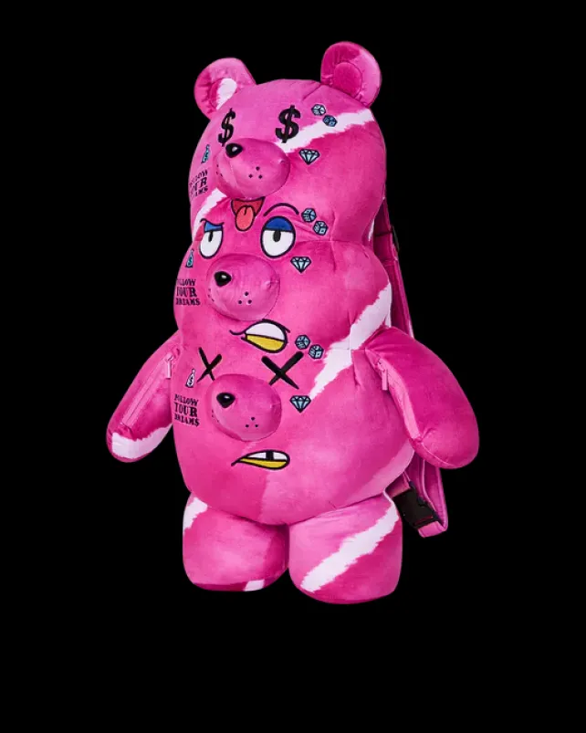 TEDDY BEAR BACKPACKS|BACKPACKS>SPRAYGROUND THE 3 HEADED BEAR PLUSH TEDDYBEAR BACKPACK