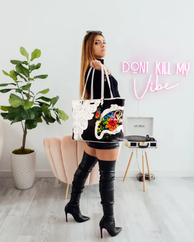 TOTES|HANDBAGS>SPRAYGROUND THE FLORAL CUT TOTE
