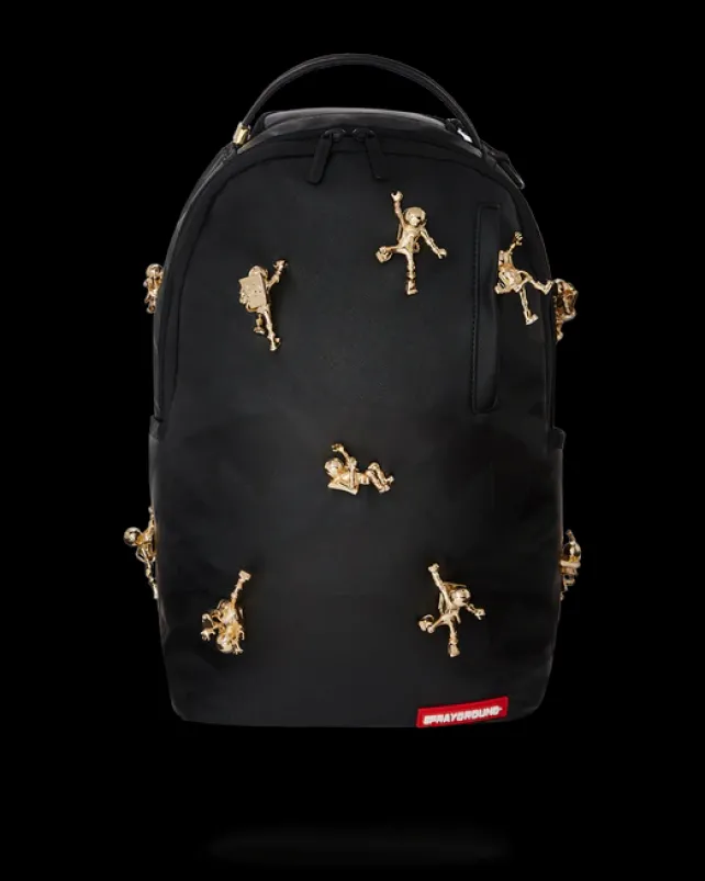 BACKPACKS>SPRAYGROUND THE LOST IN SPACE BACKPACK (10 3D GOLD METAL ASTRONAUTS)