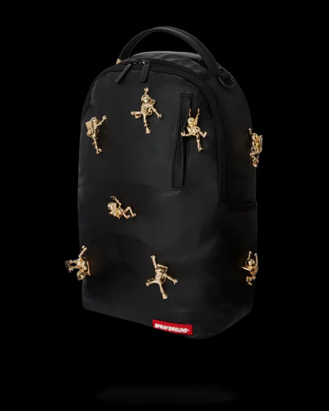 BACKPACKS>SPRAYGROUND THE LOST IN SPACE BACKPACK (10 3D GOLD METAL ASTRONAUTS)