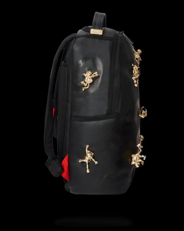 BACKPACKS>SPRAYGROUND THE LOST IN SPACE BACKPACK (10 3D GOLD METAL ASTRONAUTS)