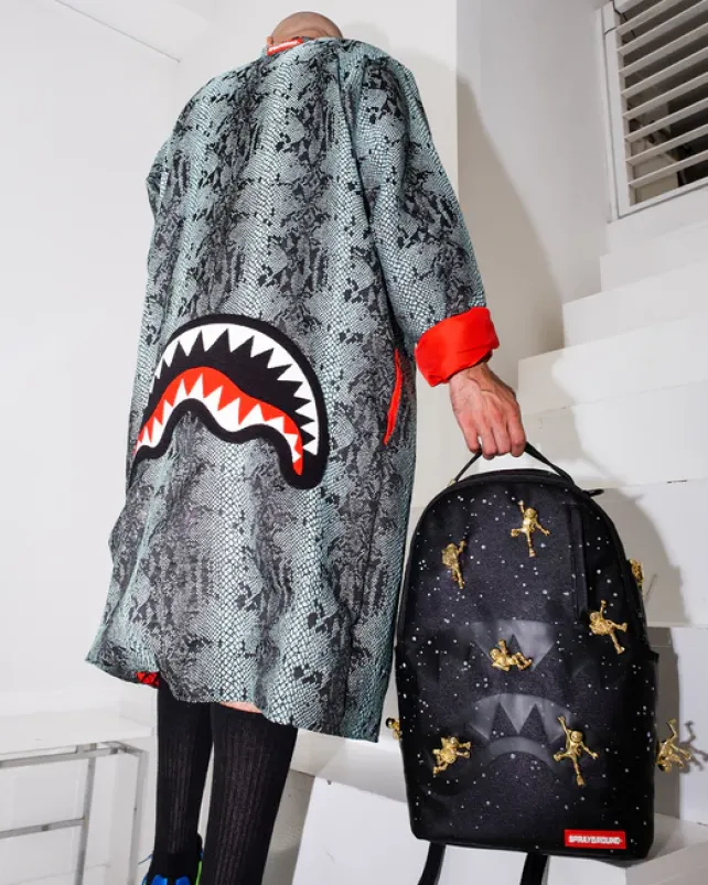 BACKPACKS>SPRAYGROUND THE LOST IN SPACE BACKPACK (10 3D GOLD METAL ASTRONAUTS)