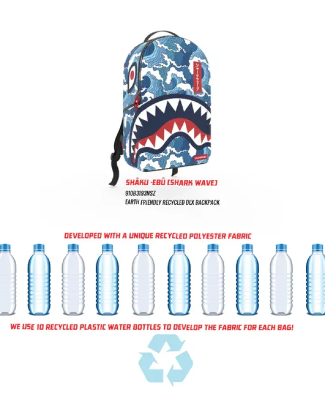 BACKPACKS>SPRAYGROUND THE SHARK WAVE (made from 100% recycled plastic bottles from the ocean)