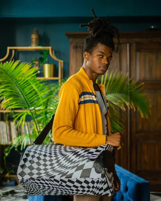 DUFFLES>SPRAYGROUND TRIPPY CHECK DUFFLE