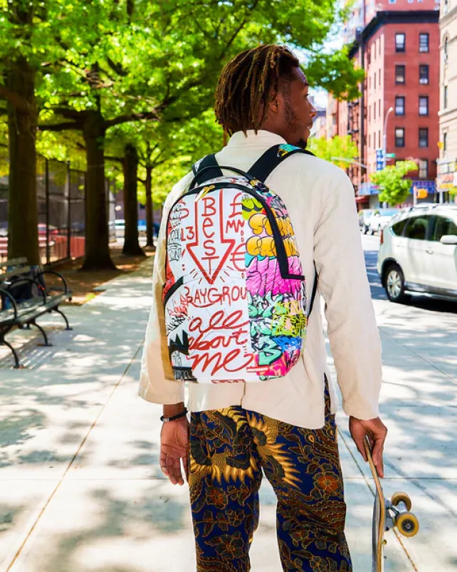 BACKPACKS>SPRAYGROUND TRI-SPLIT GRAFFITI BACKPACK (DLXV)