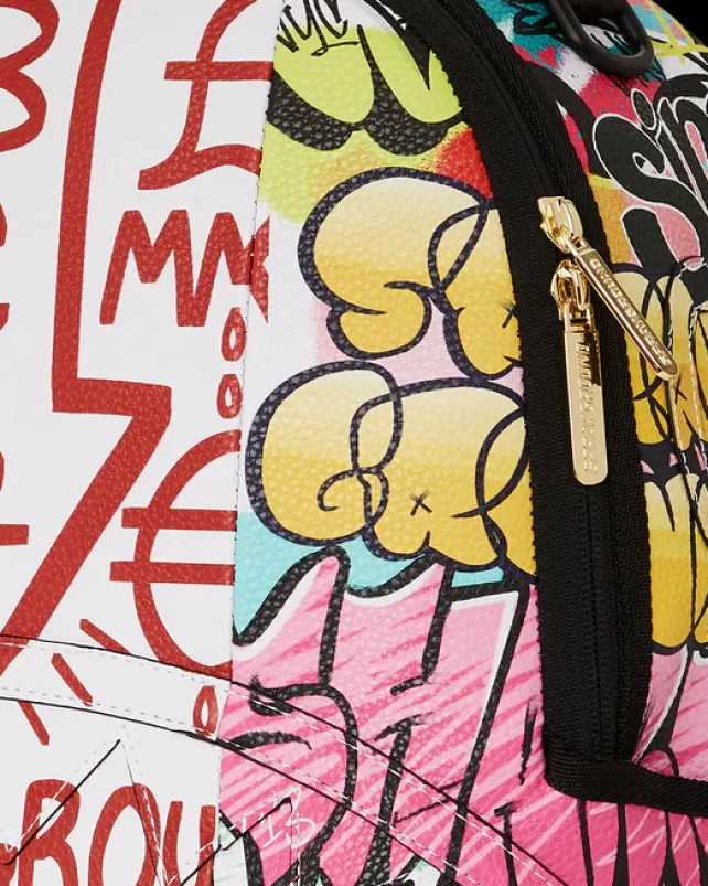 BACKPACKS>SPRAYGROUND TRI-SPLIT GRAFFITI BACKPACK (DLXV)