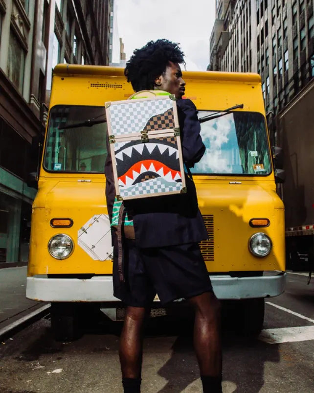 BACKPACKS>SPRAYGROUND UNSTOPPABLE ENDEAVORS II CHATURANGA SHARK 1900 BACKPACK