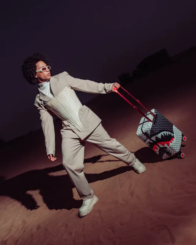 CARRY-ON LUGGAGE>SPRAYGROUND UNSTOPPABLE ENDEAVORS SHARKNAUTICS HARDSHELL CARRY-ON LUGGAGE