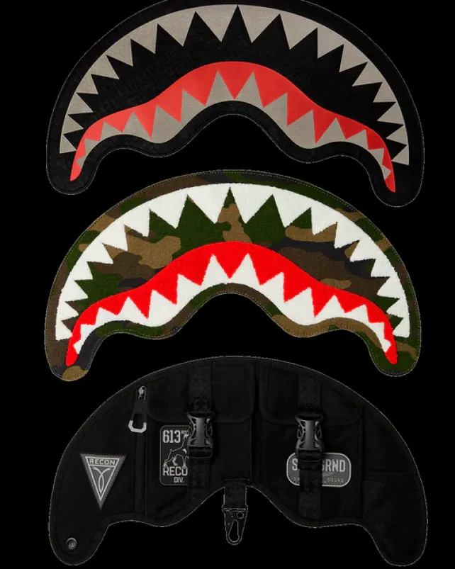 BACKPACKS>SPRAYGROUND VELCRO SHARK - 3 INTERCHANGEABLE SHARKS BACKPACK (DLXV)