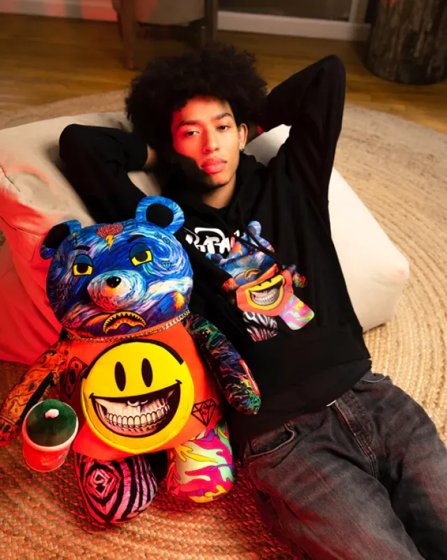 TEDDY BEAR BACKPACKS|BACKPACKS>SPRAYGROUND VILLAIN MONEY BEAR TEDDYBEAR RON ENGLISH EDITION BACKPACK