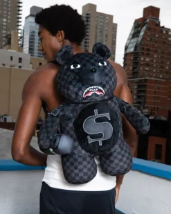 TEDDY BEAR BACKPACKS|BACKPACKS>SPRAYGROUND 'WHAT THE BEEP' SHARK MONEYBEAR TEDDYBEAR BACKPACK