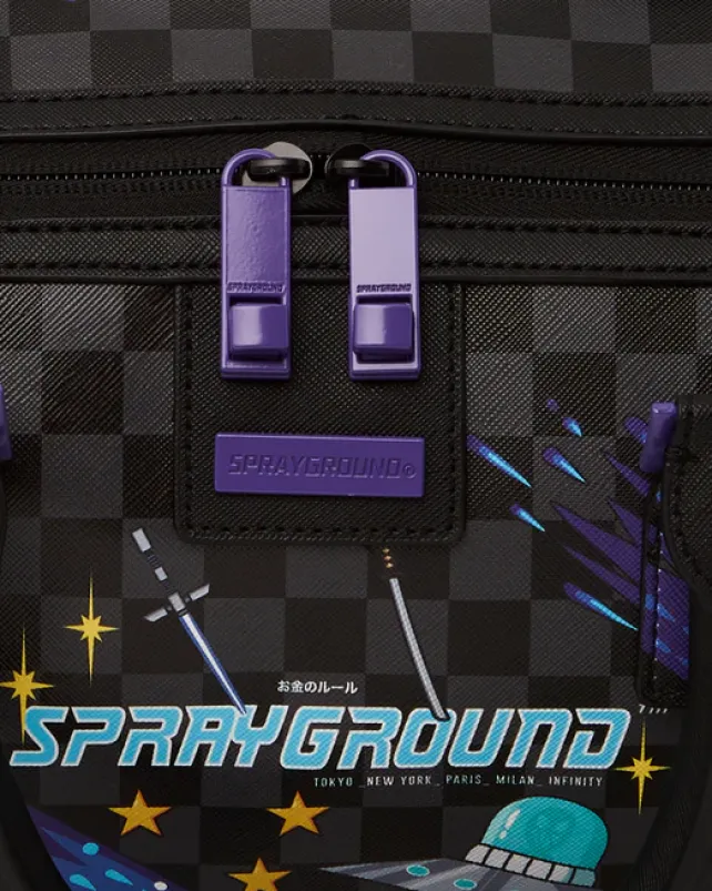 DUFFLES>SPRAYGROUND WTF ALIEN INVASION MINI DUFFLE