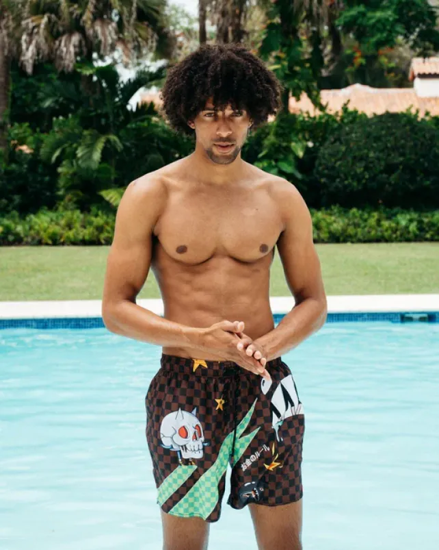 SWIMWEAR>SPRAYGROUND WTF SHARK SHOTO SWIM TRUNKS