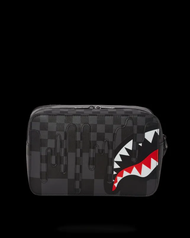 TOILETRIES AKA MONEY BAGS>SPRAYGROUND XTC GREY SHARKS IN PARIS TOILETRY BAG