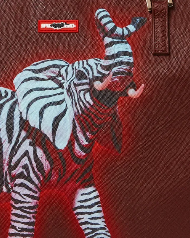 TOTES|HANDBAGS>SPRAYGROUND ZEBRA ELEPHANT RON ENGLISH COLLAB TOTE